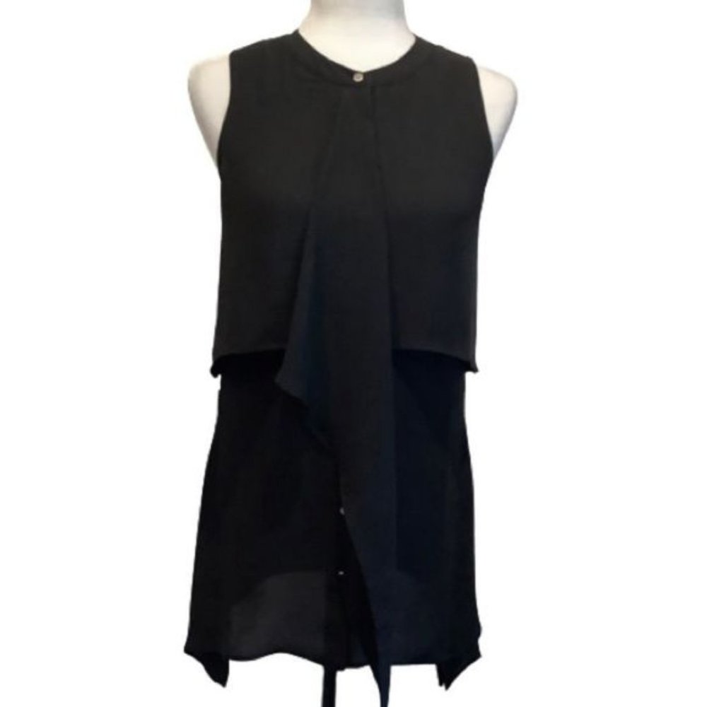 CLEO PETITES SLEEVELESS BUTTON DOWN TOP SIZE XS